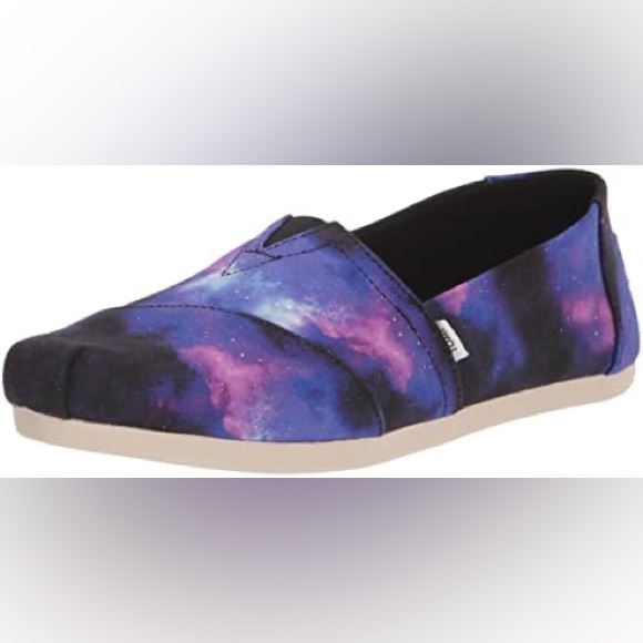 TOMS Women's Alpargata Canvas Slip -On Black Multi Galaxy Print Size 7 NWT - Picture 6 of 12